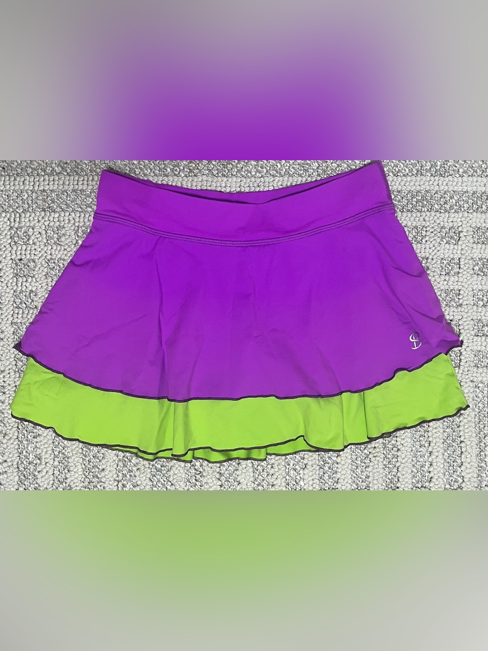 Sofibella purple and Green Layered Tennis/Pickleball Skirt S